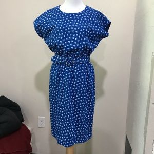 Vintage blue floral dress size L